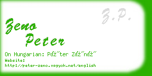 zeno peter business card